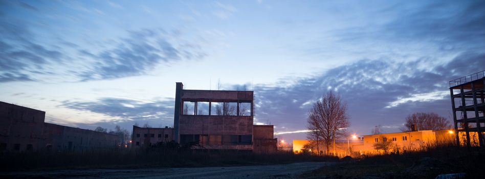 ruins of a very heavily polluted industrial factory, industrial series