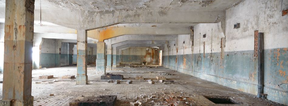 ruins of a very heavily polluted industrial factory, industrial series