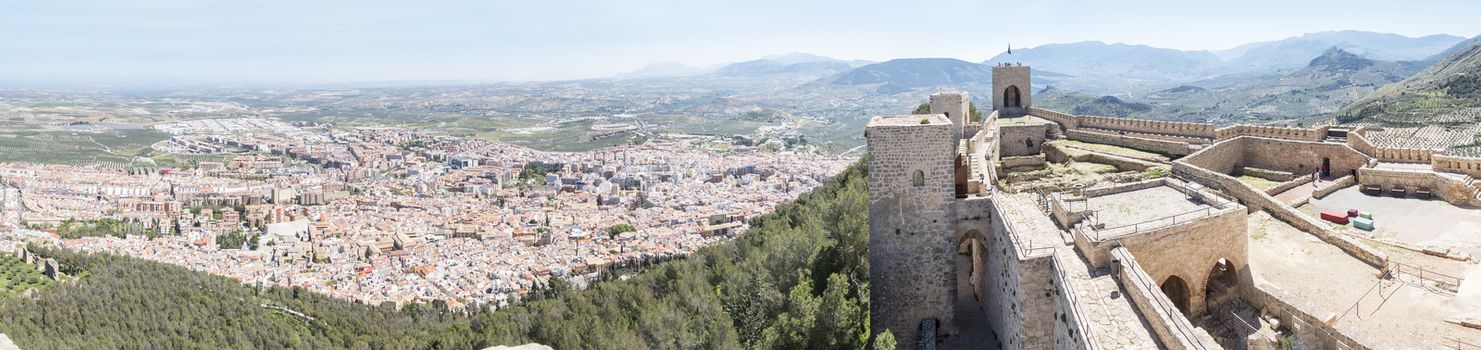 Santa Catalina castleand Jaen city panoramic view, Spain