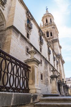 Jaen Assumption cathedral lateral facade view, Spain