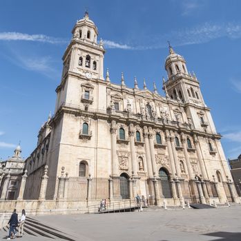 Jaen Assumption cathedral lateral view main facade, Spain