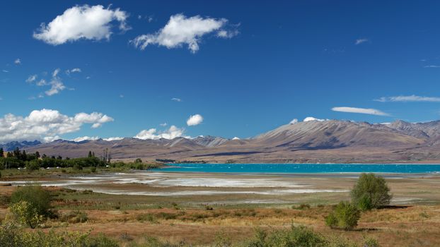 Distant View of Lake Tekapo on a Summer's Day