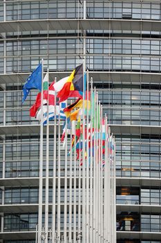 The European court in Strasbourg close up