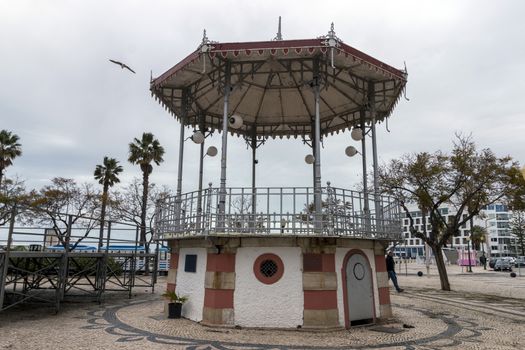 Beautiful historical gazebo of Faro city located in the urban park Manuel Bivar near the docks.