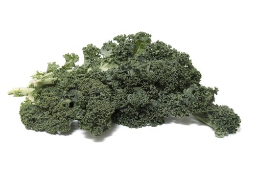 Curly leaf kale isolated on a white background.