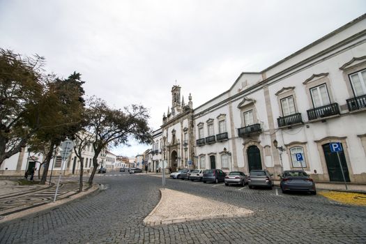 Main entrance to historical downtown of Faro city, Portugal.