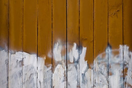 old wood texture with white paint backdrop.
