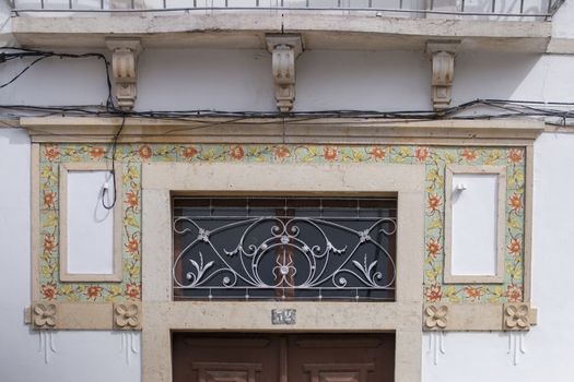 Typical door frames of Portuguese architecture in buildings.