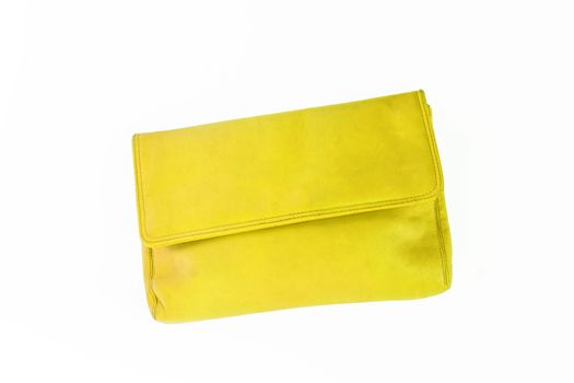 colorful fashionable clutch bag isolated on white background.