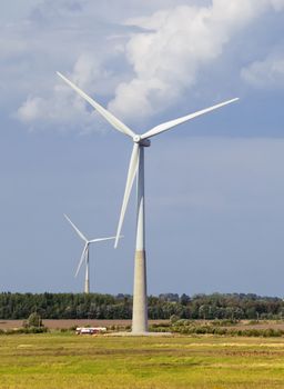 Wind generators in a field in Estonia