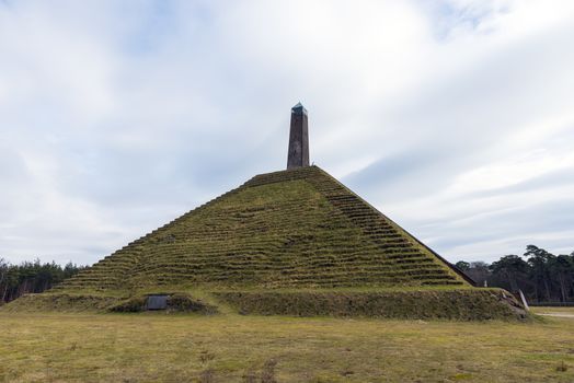 pyramid of Austerlitz on Utrechtse Heuvelrug in the Netherlands, this is build as a tribute to Napoleon in 1804 in the forest of Zeist near Woudenberg in Holland