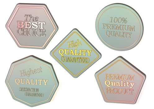 High Quality set of Sale product badges isolated on white. 3D rendering.