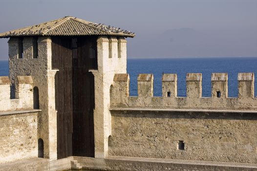 The old fortification located on the Garda's lake in Lazise, Italy