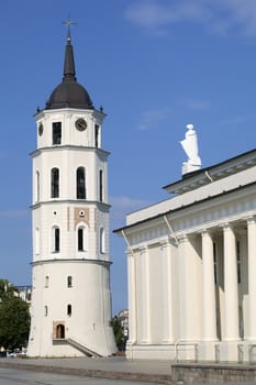 Cathedral Square and bell tower in Vilnius, Lithuania