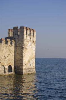 The old fortification located on the Garda's lake in Lazise, Italy