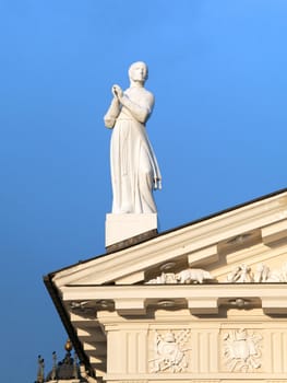 Statue of st. Stanislav on the roof of the Vilnius cathedral of St Stanislaus and St Ladislaus