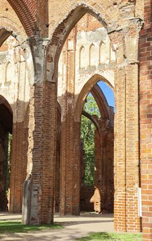 Ruines of the cathedral in Tartu, old town in Estonia