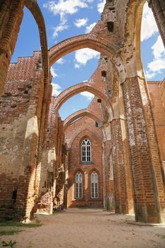 Ruines of the cathedral in Tartu, old town in Estonia