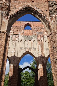 Ruines of the cathedral in Tartu, old town in Estonia