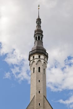 Spire of Tallinn town hall, Estonia, view from below