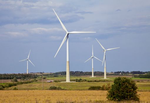 Wind generators in a field in Estonia