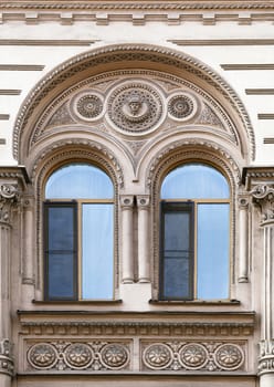 Architecture detail, window of an old building, Saint-Petersburg, Russia