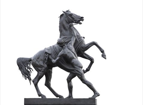 Statue of a horse tamer in Saint Petersburg, Russia