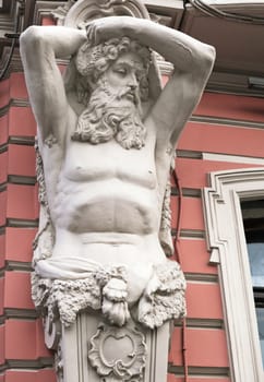 Telamon on a house in Saint Petersburg, Russia