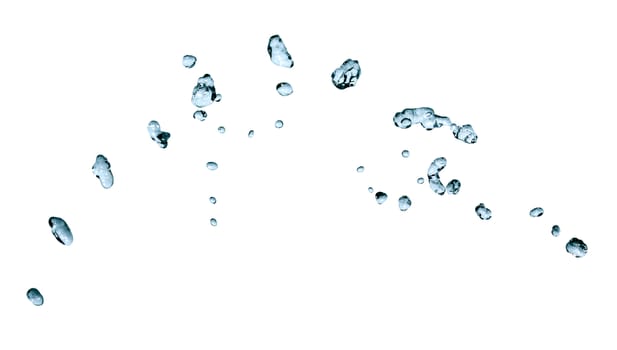 Lot of nice blue water drops against white background