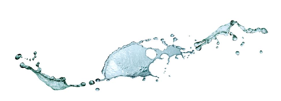 Nice abstract blue water splash on white background