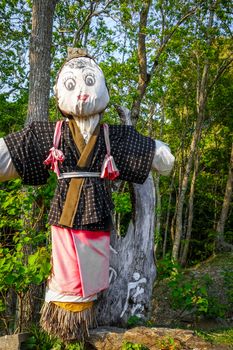 Japanese traditional scarecrow in Nara Park, Japan