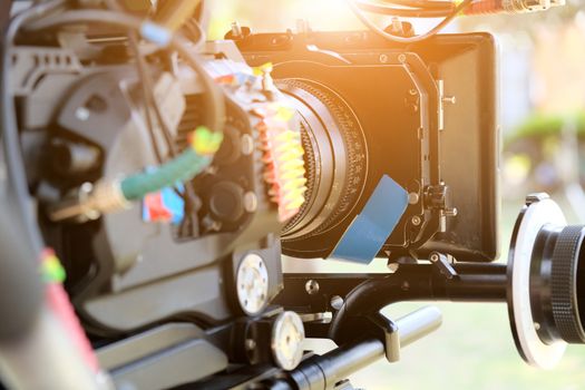 Behind the scenes background, Cinema Camera on Film Set