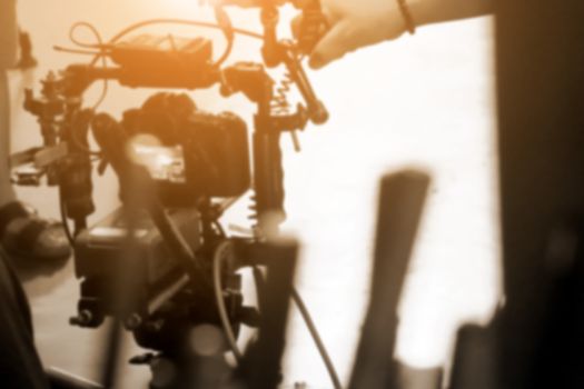 Behind the scenes background, Cinema Camera on Film Set