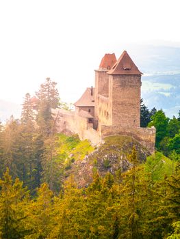 Medieval Kasperk Castle near Kasperske Hory, Sumava, Bohemian Forest, Czech Republic.