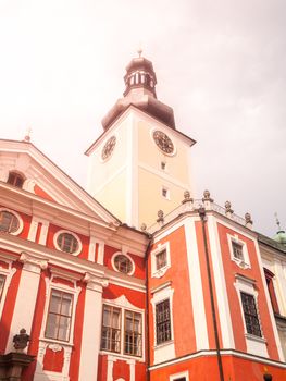 Benedictine monastery in Broumov with Church of St. Adalbert, Broumov, Czech Republic.