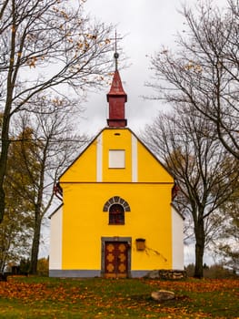 Small Chapel of Saint John of Nepomuk, or John Nepomucene, at Zubri, Trhova Kamenice, Czech Republic.