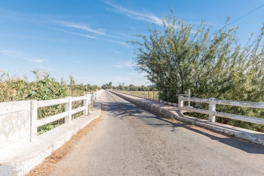 Single lane bridge over part of the Orange River at Marchand in the Northern Cape Province