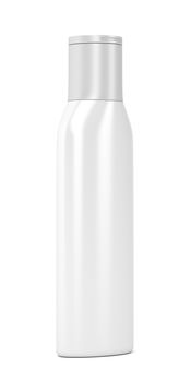 White plastic bottle for cosmetic products, 3D illustration