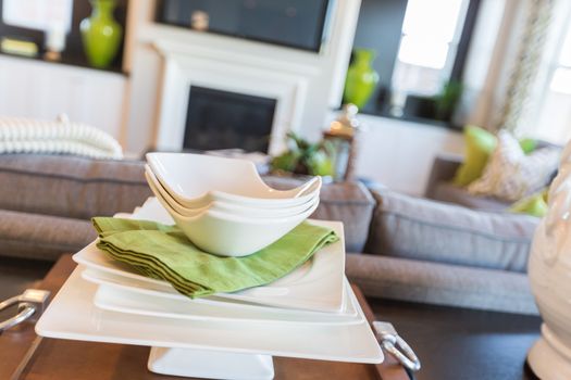 Apple Green Accents Decorative Dining Abstract in Home.