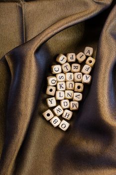 Letter cubes of Alphabet made of wood