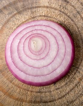 Sliced onion rings and  onion slices  on the background