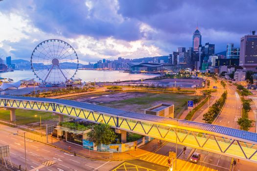 hong kong city at morning time