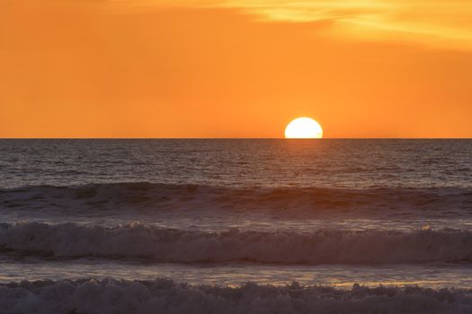 Sunset over Pacific Ocean seen from San Diego, California, USA