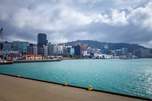 Wellington city harbour docks, New Zealand north Island