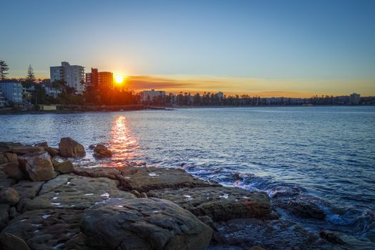 Manly Beach at sunset, Sydney, New South Wales, Australia