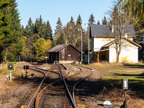 Typical small train station in czech town