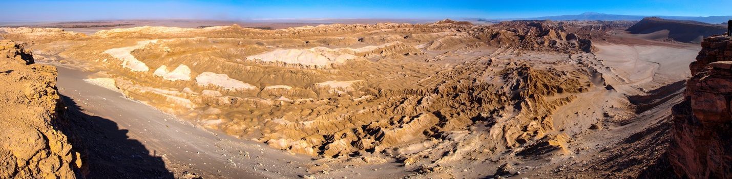 Panorama view of rocky landscape of Death Valley, San Pedro de Atacama, Chile