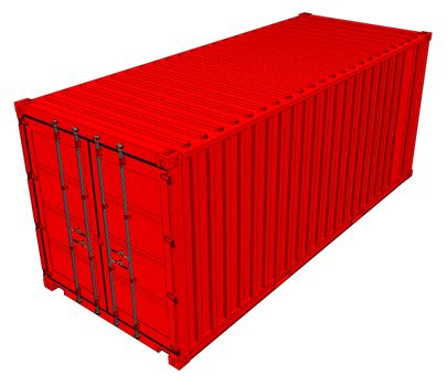 Cargo container isolated on white background. 3d illustration