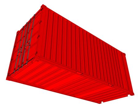 Cargo container isolated on white background. 3d illustration