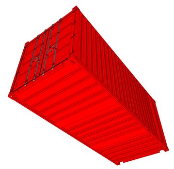 Cargo container isolated on white background. 3d illustration